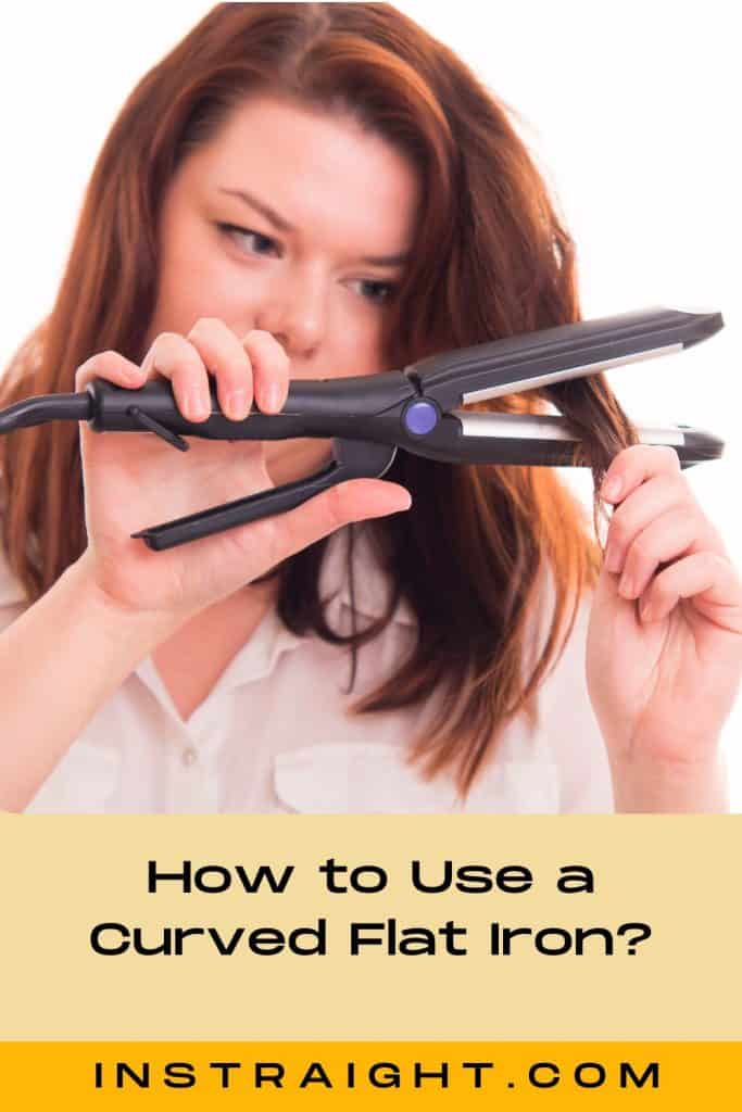 women using flat iron but how to use a curved flat iron